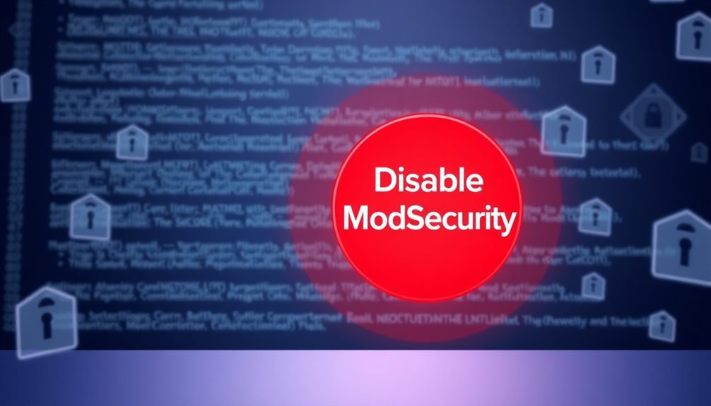 disabling modsecurity when how