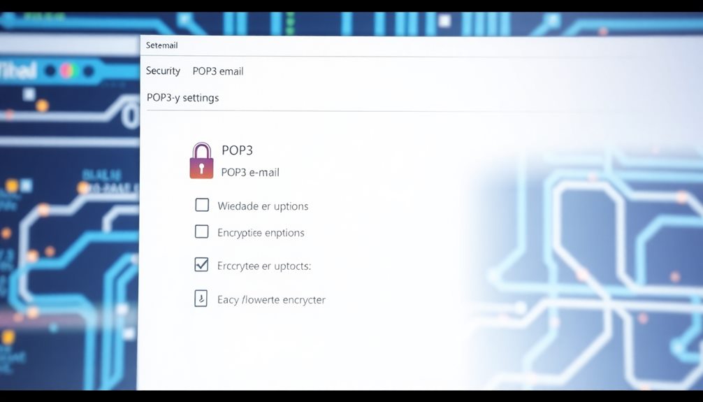 pop3 security settings configuration