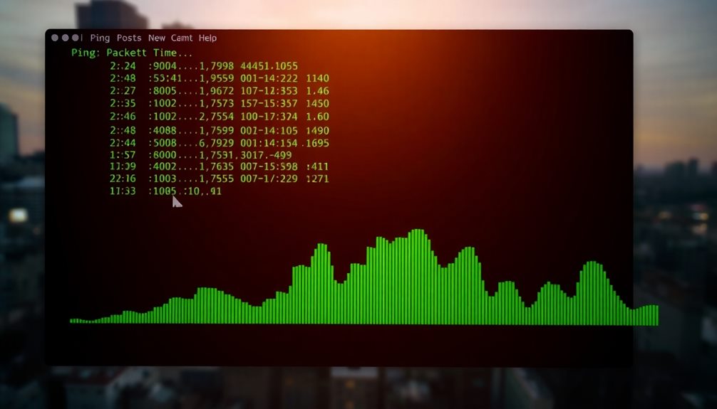 testing using ping command